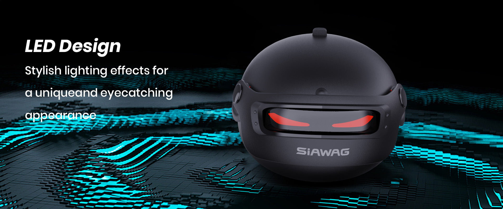 SIAWAG gaming earbuds with glowing red LED lights, emphasizing a futuristic design and immersive low-latency performance for mobile gamers.