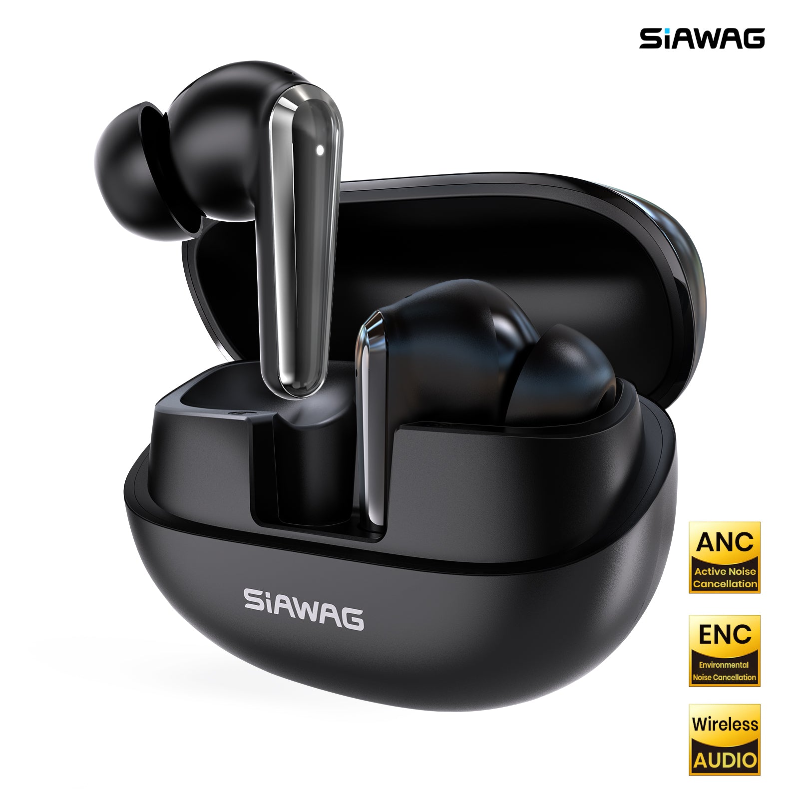 SIAWAG BTW77 True Wireless Bluetooth Earbuds with Noise Cancellation
