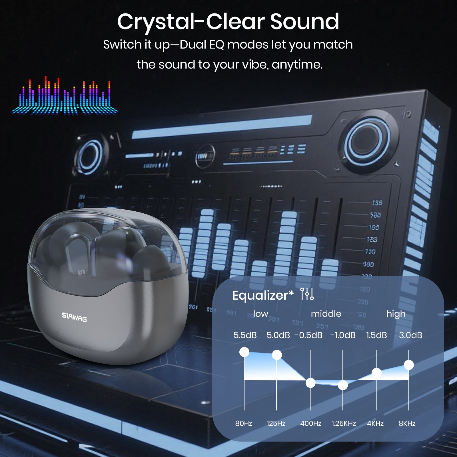 SIAWAG BTW108 | Clear-Call Earbuds with Dual EQ