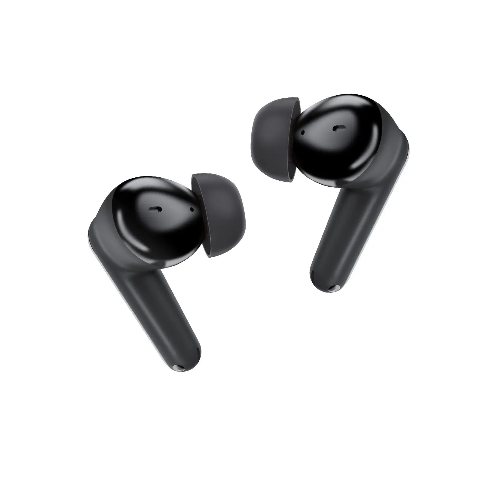 Siawag BTW108 black wireless earbud on white background, close-up view