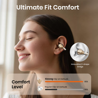 SIAWAG Clip01 | Lightweight Clip-On Earbuds with ENC